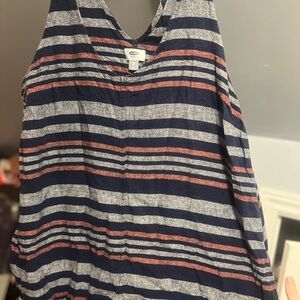 Old Navy - Size XL, Navy & Red Striped Sleeveless Dress
